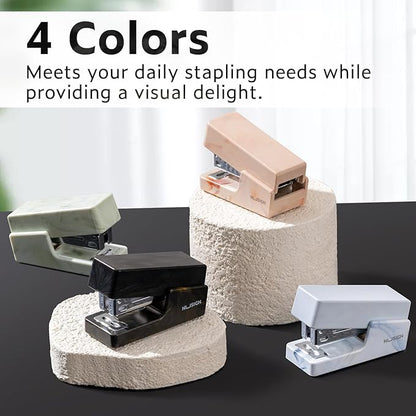 Mini Stapler with 830 Staples, Small Cute Desk Staplers, 25 Sheet Capacity, Fluid Black