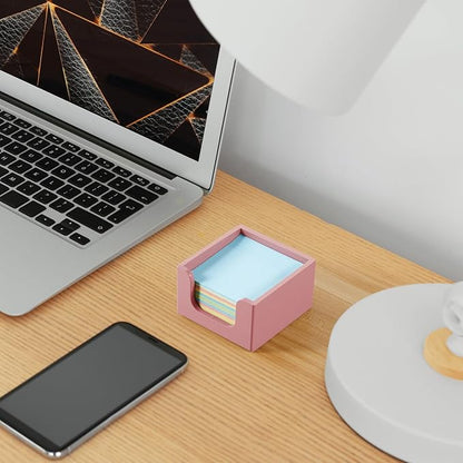 Sticky Note Holder, Post It Note Dispenser for Office Desk Accessories, Self Stick Note Pad Holder, Memo Pad Holder Dispenser Organizer for School Office Desk Supplies, Pink