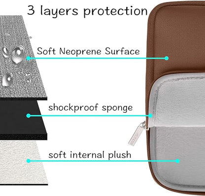 MOSISO Laptop Case 13.3 inch, 13-13.3 inch Laptop Sleeve Bag Compatible with MacBook Air/Pro 13/Pro 14 M5 M4 M3 M2 M1, HP Dell ASUS Lenovo, Neoprene Computer Sleeve Bag with Small Case, Caramel Brown
