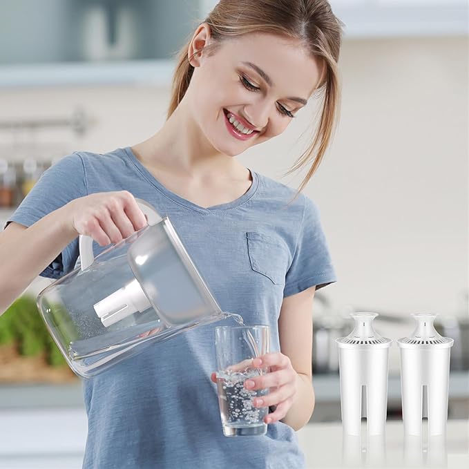 Filter Replacement Compatible with Brita® Water Filter & Pitchers, NSF Certified Water Filter Replacement Compatible with Brita® Classic, OB03, Mavea® 107007 35557, 2 PCS Water Pitcher Filter
