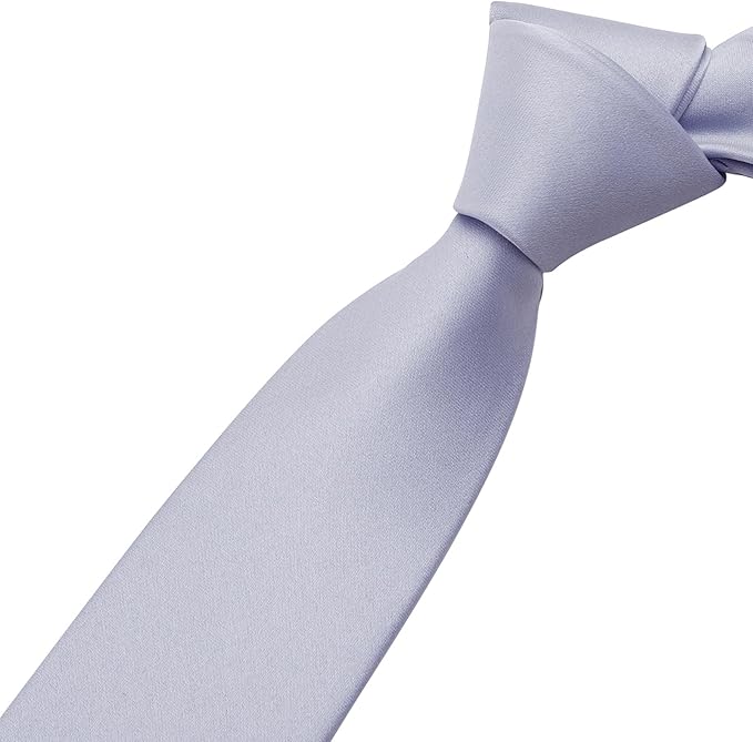 KOOELLE Men's Ties Solid Pure Color Plain Neckties Formal Black Ties For Men