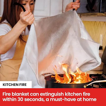 Fire Blanket - 2 Pack 40" x 40" Emergency Fire Blanket for Kitchen and Home,Fireplace,School,Warehouse,Grill