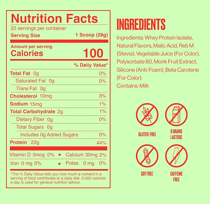 SEEQ Clear Whey Isolate Protein Powder, Watermelon Wave, 22 Servings, 22g Protein Per Serving, Sugar-Free, Keto-Friendly, Soy-Free Clear Protein Powder, Juice-Like Protein