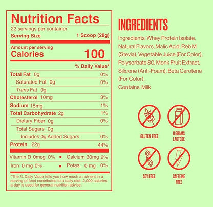 SEEQ Clear Whey Isolate Protein Powder, Watermelon Wave, 22 Servings, 22g Protein Per Serving, Sugar-Free, Keto-Friendly, Soy-Free Clear Protein Powder, Juice-Like Protein