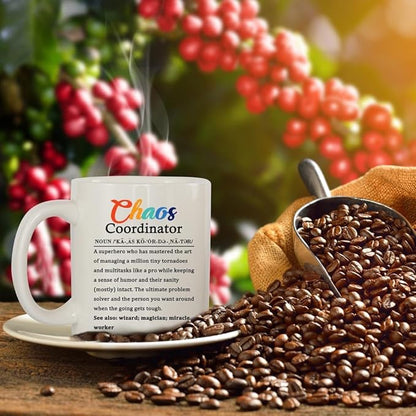 Breezy Valley Chaos Coordinator Mug Gifts for Women Men, Appreciation Gifts for Coworkers Leaving Gift, Boss Coworker Christmas Gift, Thank You, Goodbye, Going Away, Farewell Presents for Coworkers