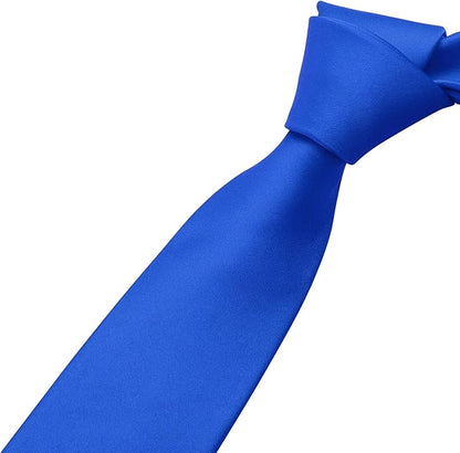 KOOELLE Men's Ties Solid Pure Color Plain Neckties Formal Black Ties For Men