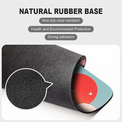 Square Mouse Pad Japanese Sunset Scenery, Personalized Premium-Textured Custom Mouse Mat Design, Washable Mousepad Cloth, Non-Slip Rubber Base Computer Mouse Pads for Wireless Mouse