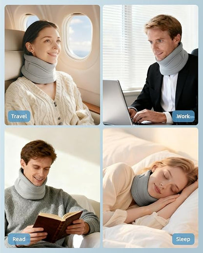 Neck Brace for Neck Pain Relief and Support - Adjustable Cervical Collar for Sleeping, Soft Neck Support Relieves of Cervical Spine Pressure(Grey, Medium)