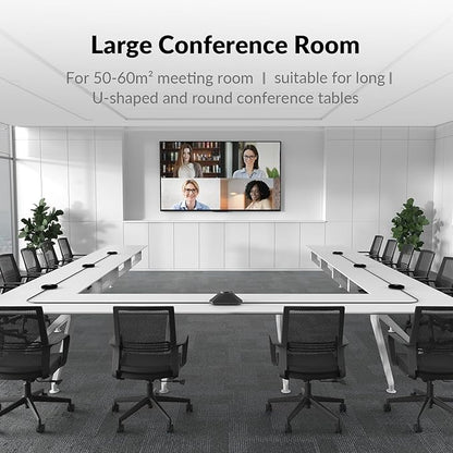 WYRESTORM Conference Speaker and Microphone, 360° Voice Pickup, AI Noise Reduction, USB/Bluetooth 10W Powerful Speakerphone w/Daisy Chain for 20 People Large Call Meeting for Zoom Teams