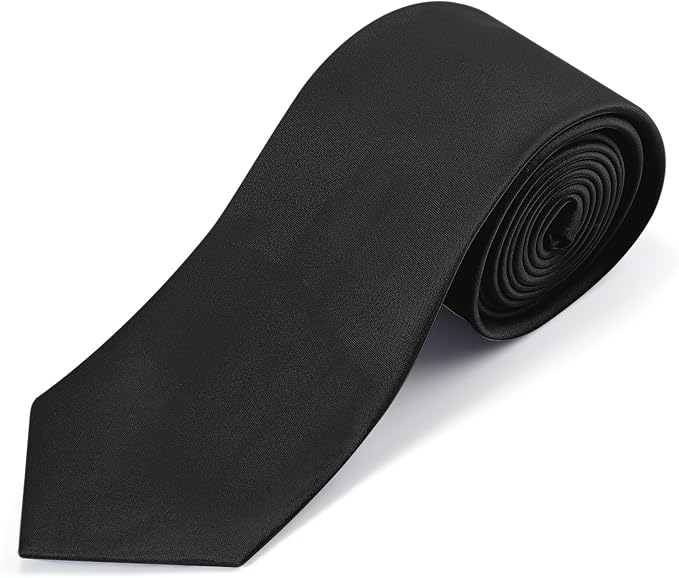 Black Ties For Men Solid Pure Color Formal Neckties 3.15" (8CM) Men's Tie for Business and Wedding with Gift Box
