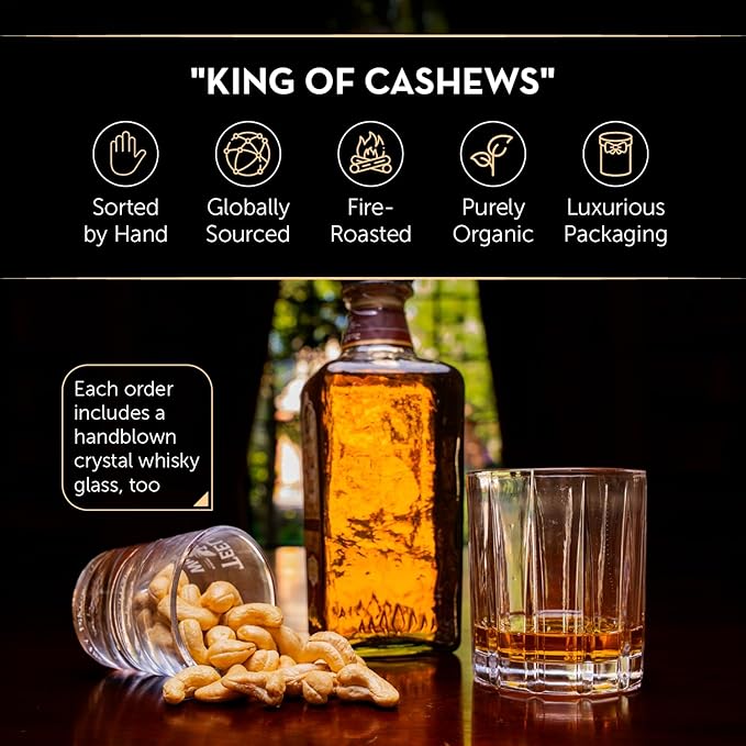 SINGLE SERVE PACKS (Pack of 5) Simply Sublime Cashews Roasted Lightly Salted – Jumbo, Hand Sorted & Roasted with Himalayan Pink Salt – Impress your guests with this rare bit of indulgence.
