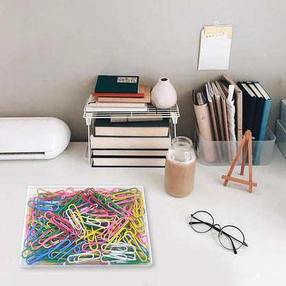 Paper Clips, 200 Pack 1.3 Inch Medium Colored Paperclips, Assorted Colored Coated Paper Clips, Reusable Paperclips for Paperwork Office School Document Organizing