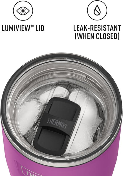 THERMOS ICON SERIES, Stainless Steel Tumbler with Slide Lock, 24 Ounce, Plum