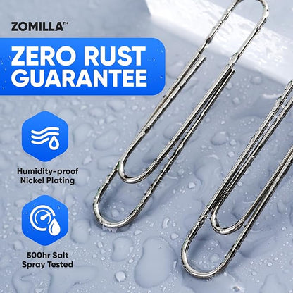 Large Paper Clips, Zomilla 1000pcs 2 Inches Jumbo Paper Clips Silver, Smooth Recyclable Large Paperclips for Office Home School, Stainless Steel Rustproof & Durable Big Paperclip