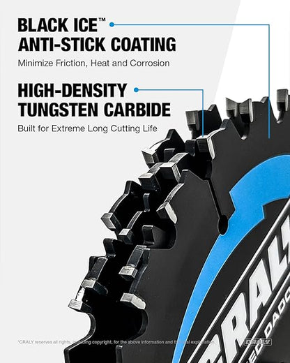 CRALY 8 Inch Carbide Stacked Dado Blade Set, 24 Teeth with 5/8 Inch Arbor, Black Ice Coating, Adjustable Cutting Sizes for Wood Cutting Table Saw(DADO203-7)