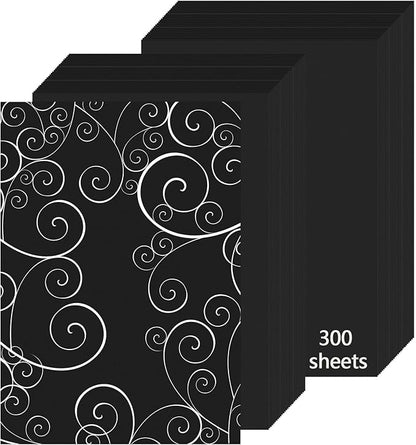 Black Cardstock Paper 8.5'' x 11'', 300 Sheets 180gsm/65 lb Black Printer Cover Card Stock, Premium Heavy Construction Paper for Card Making Printing Craft Drawing Scrapbooking Cutting