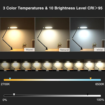 Video Conference Lighting for Computer, Dimmable Light for Video Recording, Meeting, Laptop & Webcam, 15W Ring Light for Desk with C- Clamp, Swing Arm, Remote, Memory & Timer CRI >95