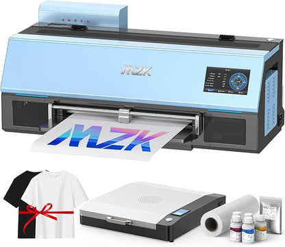 MZK A3 Pro XP600 DTF Printer,Automatic Time Cleaning Maintain printhead+Ink Anti-Clog Design 2X Faster,13+" DTF Film,5" LED Touch Screen,Film Cutter,Gift Ink 2 Years