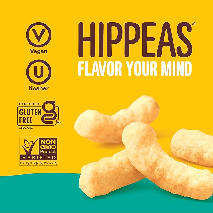 Hippeas Chickpea Puffs, Bohemian BBQ, 4 Ounce (Pack of 6), 4g Protein, 3g Fiber, Vegan, Gluten-Free, Crunchy, Plant Protein Snacks