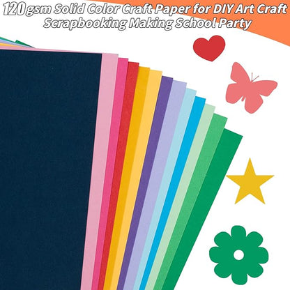 300 Sheets Lightweight Construction Paper, 8.5” x 11” Colored Art Cardstock, 120gsm 32lb 30 Colors Card Stock Printer Paper Scrapbooking Supplies for Kids Scrapbook School Office Printing DIY Craft