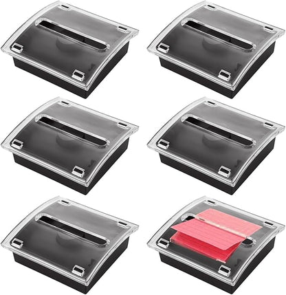 6 Pack Pop Up Post It Notes Dispenser, Sticky Note Holder, Post it Note Dispenser Transparent Top for 3 x 3 Inch Sticky Notes for Office Home Classroom Desk Supplies