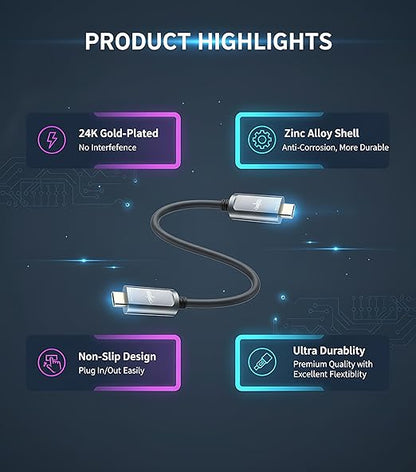 Fiber Optic USB C to USB C Cable(33ft),Slim Long Extension High Speed 10Gbps USB 3.2 Active Optical Compatible with Webcams,Cameras,AR/VR for Video Conference,Data Center