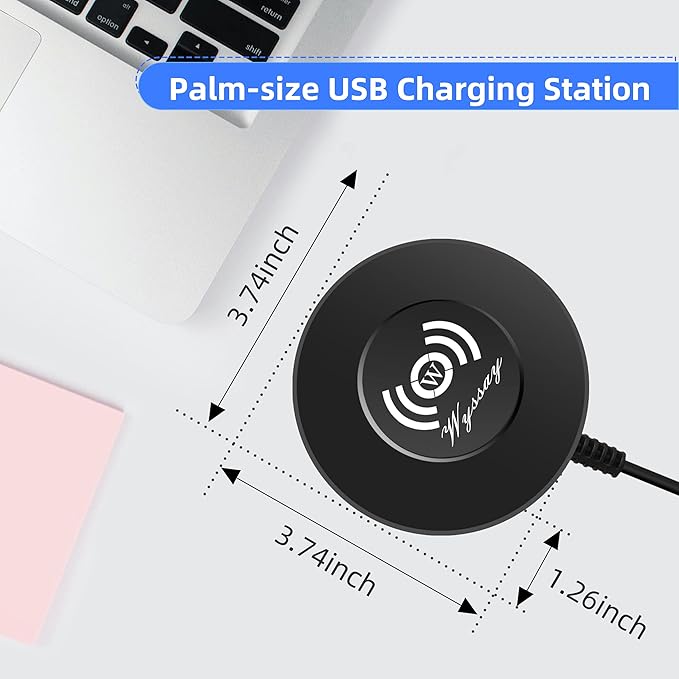 75W 6-Port Desktop Charging Station With Wireless Charger - Type-C, Quick Charge 3.0, 4 USB Ports - Multi Charger Hub for Smartphones and More (Black)