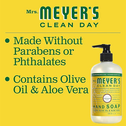 MRS. MEYER'S CLEAN DAY Hand Soap, Made with Essential Oils, Biodegradable Formula, Honeysuckle, 12.5 fl. oz - Pack of 6