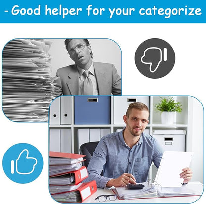 Binder Dividers for 3 Ring Binder, 1/5 Cut Tabs, Letter Size, Blank Write On Page Dividers with 5 Big Tabs for School Office Home, 8 Sets, 40 Dividers, White