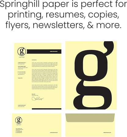 Springhill 8.5” x 11” Canary Yellow Copy Paper, 28lb Bond/70lb Text, 104gsm, 500 Sheets (1 Reams) – Colored Printer Paper with Smooth Finish – Versatile and Flexible Computer Paper – 024159R