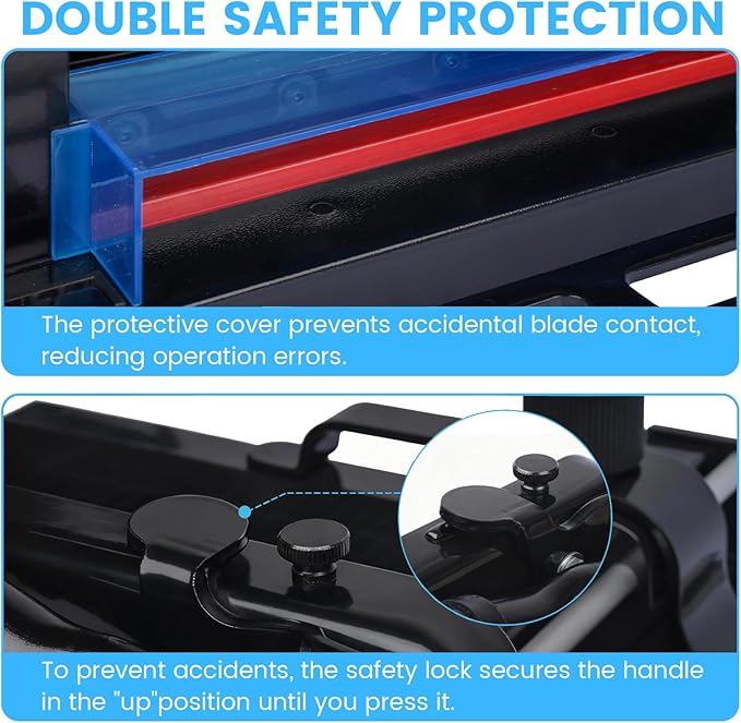 Heavy Duty Paper Cutter for A4 Paper, Guillotine Paper Cutter 12 Inch, 400 Sheet Capacity, Solid Steel Construction