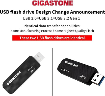 GIGASTONE 16GB Flash Drive (5 Pack) Z30 USB 3.2 Gen 1, 50MB/s Ultra Fast, Keychain Loop, Carbon Fiber Style, Push-Pull Design, Data Storage, Backup for PC/Mac/TV/Car, USB 2.0/3.0/3.1 Compatible