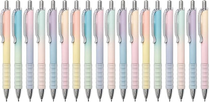 Gel Pens Fine Point 0.7mm Black Ink Gel Pen Retractable Cute Pens for Smooth Writing School Office Supplies, Pack of 18