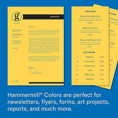 Hammermill Colored Paper, 20 lb Goldenrod Printer Paper, 11 x 17-1 Ream (500 Sheets) - Made in the USA, Pastel Paper, 102160R