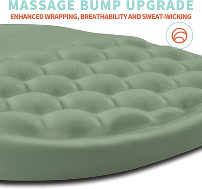 Ergonomic Mouse Pad Wrist Support with Memory Foam Massage Bulge, Carpal Tunnel Pain Relief Mousepad Wrist Rest for Mouse(12x8 inch, Light Green)