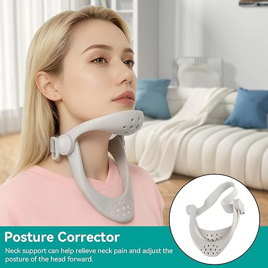 Agatige 2PCS Neck Brace for Posture, 360 Degree Adjustable Neck Support Posture Spine Corrector Neck Brace Cervical Traction Device for Pain Pressure Relieve (2PCS)