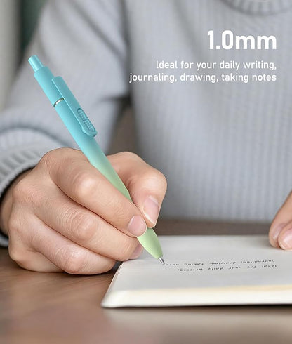 8 Pcs Black Ballpoint Pens - 1mm Medium Point Black Ink Pens | Smooth Writing Ball Point Pen for Men Women (Gradient-8P)