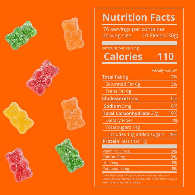 Kervan Candy Bebeto Sour Gummy Bears - Fruity & Soft Gummy Candy Bulk for Kids, Gift Snacks and Parties - Sour Gummy Bears Party Size Bag (5 lbs)