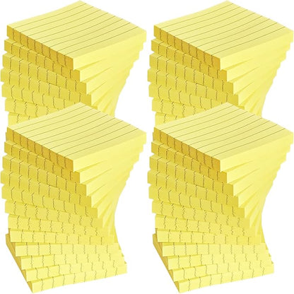 48 Pack 3840 Sheets Lined Sticky Notes 3X3 in Ruled Self Sticky Note Pads 80 Sheets/pad Colorful Sticky Notes with Lines Post Notes for Office, Home, School, Meeting