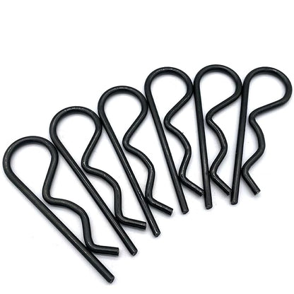 6 Pcs Heavy Duty Hitch Pins Clip R Clips Spring Retaining Wire Hair Pins Cotter Pin Strong Spring Tension Large R Clip Carter Pin Large for Trailer Tractors Mower Cart Truck Black zinc M4*90mm