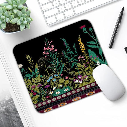 Flowers & Plants Patterns Desk Mat, Large Gaming Mouse Pad Non-Slip Rubber Base with Stitched Edges, Waterproof Protection for PC Laptop Home Office Desk Decor (12.5x10.5in)