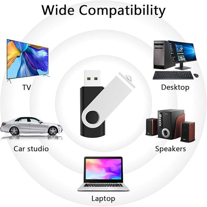 KOOTION 16 GB USB 3.0 Flash Drive 16gb Flash Drives 10pcs Thumb Drive Keychain Jump Drive Swivel Memory Sticks, Black