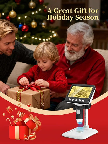 Coin Microscope for Error Coins, 4.3 inches 1080P LCD Digital Microscope, 50x-1000x Magnifier with 8 Adjustable LED Lights, PC View, Compatible with MacOS Windows for Adults Kids
