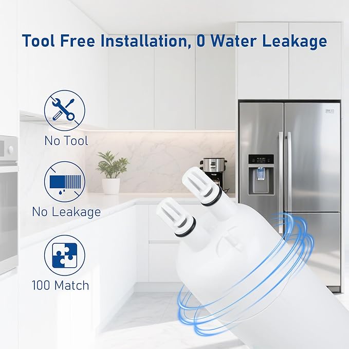 Filter 1 Water Filter Replacement, Compatible with EveryDrop Filter 1, Kitchenaid KAD1RXD1, Whirlpool WRS325SDHV, WRS325SDHW, WRS315SDHW, WRS315SDHM, WRS315SDHT, WRS331SDHW, 2 Pack