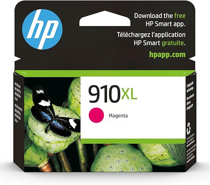 HP 910XL Magenta High-yield Ink Cartridge for HP Printers | Works with Printer Series: OfficeJet 8010, 8020, Pro 8020, 8030 | Eligible for Instant Ink | 3YL63AN