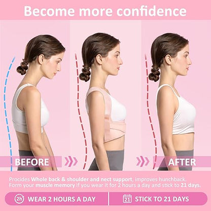 Back Brace Posture Corrector for Women - Adjustable Upper Posture Support Bras for Neck Shoulder Back Straightener - Comfortable Posture Corrector Invisilite Hunchback Slouching Under Clothes (Small)