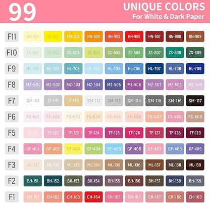 Gel Pens For Coloring, 99 Pack Colored Pens for Black Paper & White Paper, 0.6MM Fine Point Pens for Coloring, Writing, Drawing, Journaling, Note Taking, School, Office, Home