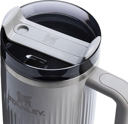 STANLEY Quencher H2.0 Tumbler with Handle and Straw 40 oz | Flowstate 3-Position Lid | Cup Holder Compatible for Travel | Insulated Stainless Steel Cup | BPA-Free | Fluted Ash Gloss