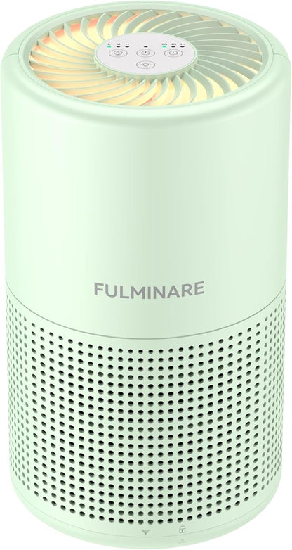 FULMINARE Air Purifiers for Bedroom H13 True HEPA Air Filter, Quiet Air Cleaner With Night Light, Portable Small Air Purifier for Home, Office, Living Room (Green)