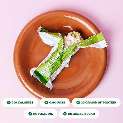 Barebells Protein Bars Key Lime Pie - 12 bars, 20g High Protein Treats - White Chocolate Nutrition Bar with 1g Total Sugars - On-The-Go Breakfast or Post-Workout Snack